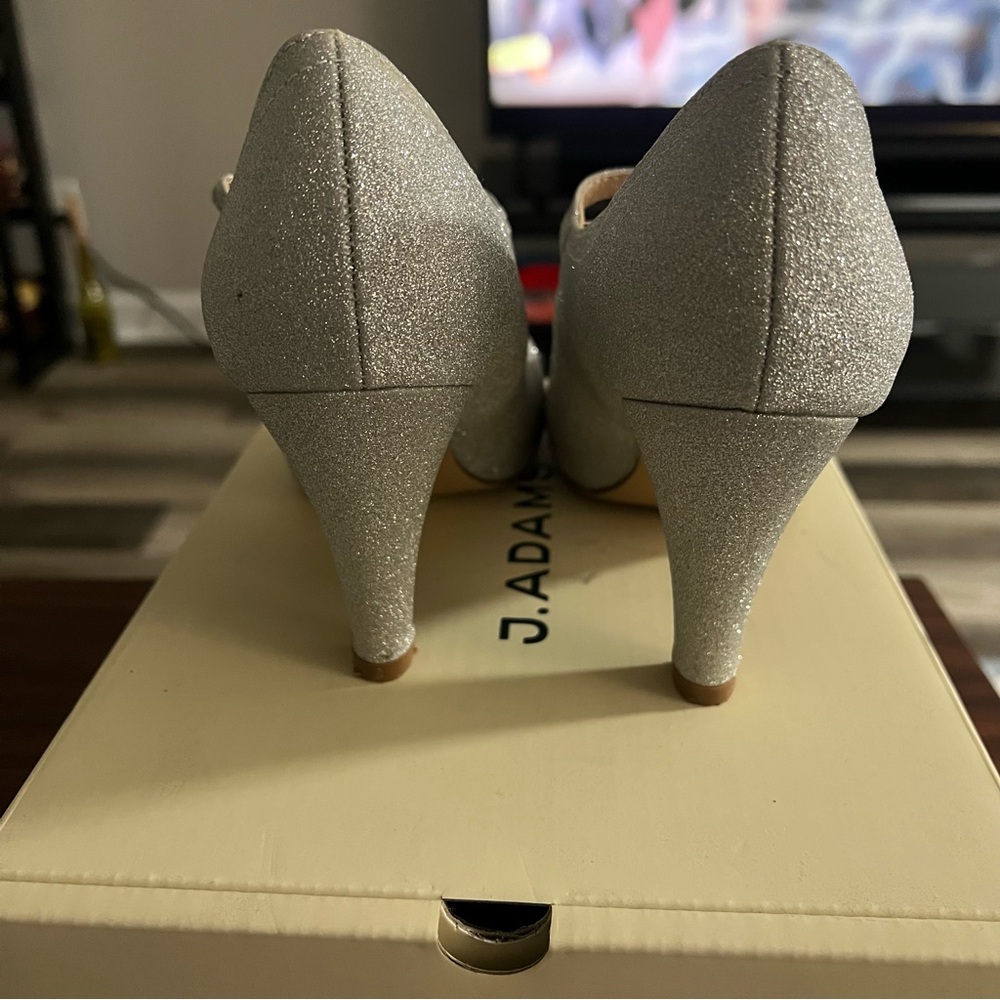 Adams Sparkling Silver Mary Jane Heels - Picture 4 of 8